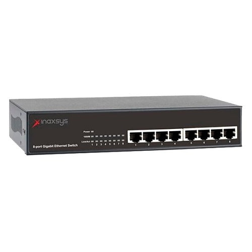 Inaxsys IN-4008G 8-Port Desktop Gigabit Ethernet Switch, 10W