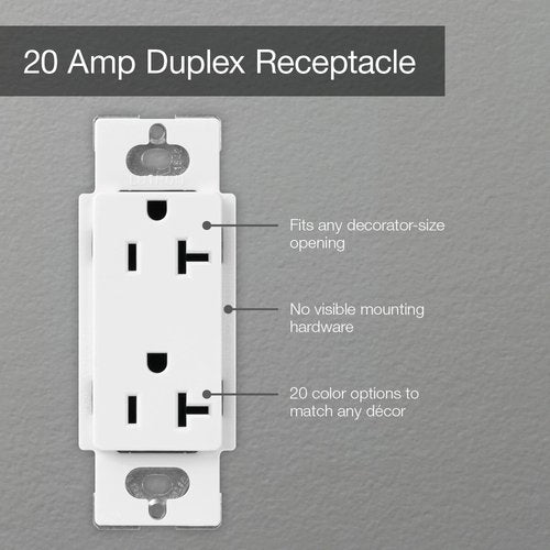 Lutron SCR-20-TP Claro 20A Duplex Receptacle, Decorator-Style Outlet, Satin Finish, Taupe