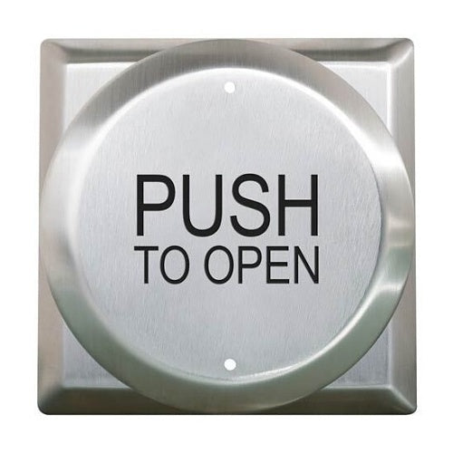 Camden CM-41/8-WT CM-41 Series Round Push Plate Switch, Boot and Water Tight Coating, \'PUSH TO LOCK\' Label, Black Text