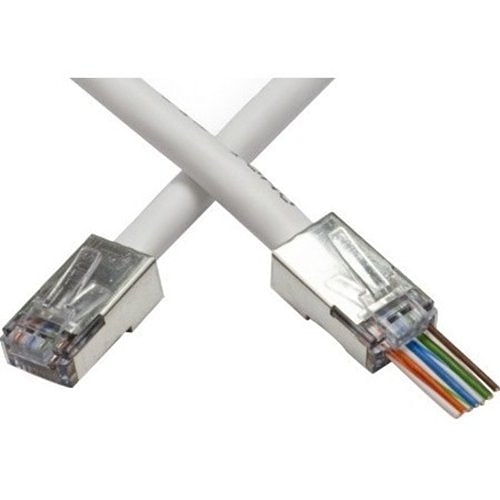 Platinum Tools 100020C Shielded EZ-RJ45 Modular Connector for CAT5e/CAT6 with Internal Ground