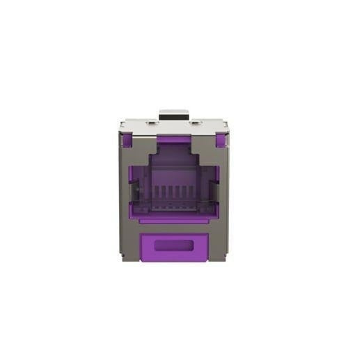 Panduit CJSH6X88TGVLY Mini-Com CAT6a Shielded RJ45 Spring-Shuttered TG Jack Module, Violet