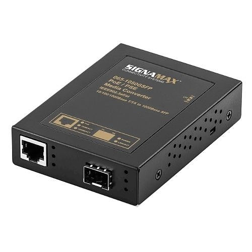 Signamax FO-065-1050GSFP 10/100/1000 to 1000 SFP PoE+ Media Converter