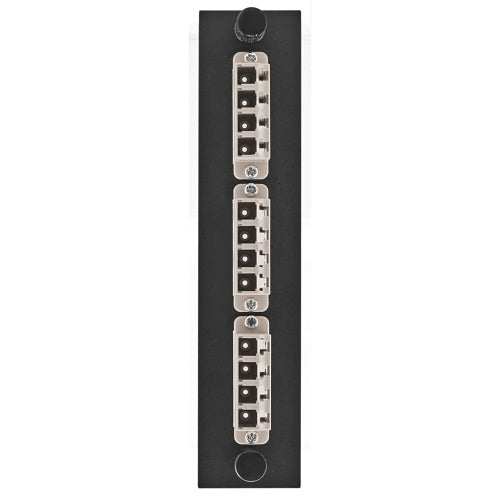 Hubbell FSPNLCQS3BE Fiber Optic Patch Panel with 12 Ports and 3 LC Quad Zirconia Beryllium Connectors