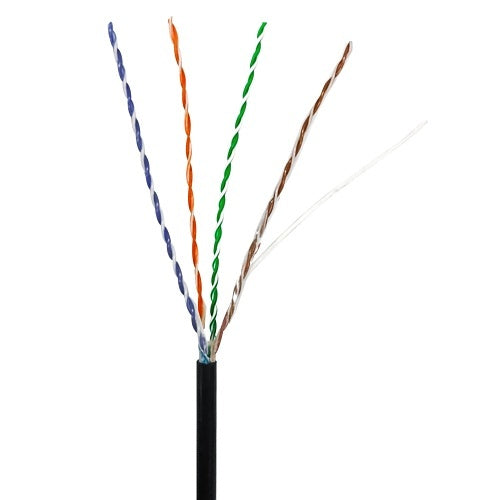 ADI PRO 0E-CAT5DB5BK CAT5 24/4 Direct Burial Cable, 500\' Wood Reel, Black