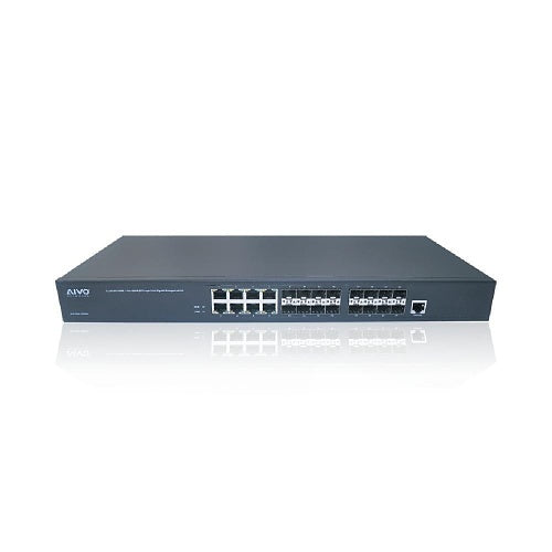 AVYCON AVN-S24-16P08G L2+ Managed Switch with 8-Port RJ45 and 16-Port SFP Gigabit and Console Port