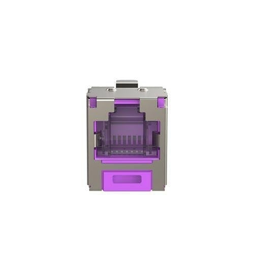 Panduit CJSH688TGVLY Mini-Com CAT6 Shielded RJ45 Spring-Shuttered TG Jack Module, Violet