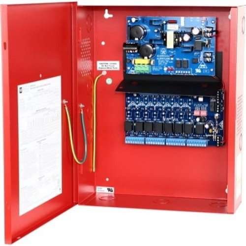 Altronix AL400ULACMCBR Access Power Controller, 8 PTC Class 2 Relay Outputs, 12/24VDC at 4A, FAI, 115VAC, Red BC400 Enclosure Image of AX-400UACCBR