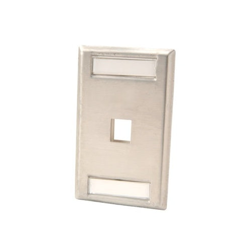 Ortronics OR-KSSS1 Wall Plate, Stainless Steel, 1 Port