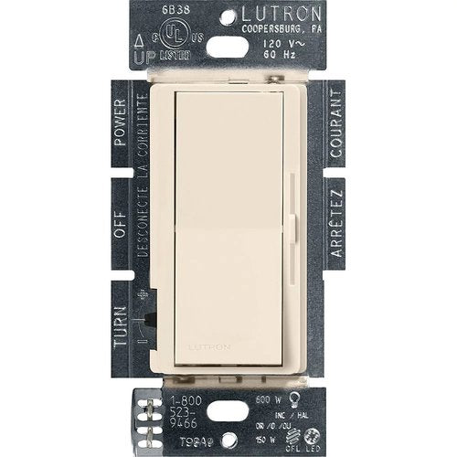 Lutron DVCL-153P-LA Diva LED+ Dimmer Switch, 150W LED, Single Pole / 3-Way, No Neutral Required, 120V, Light Almond