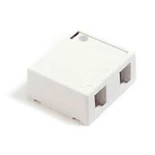 Belden AX105353-EW KeyConnect Side-Entry Box without Shutter Door, 2-Port, Electric White Image of 7B-AX105353E