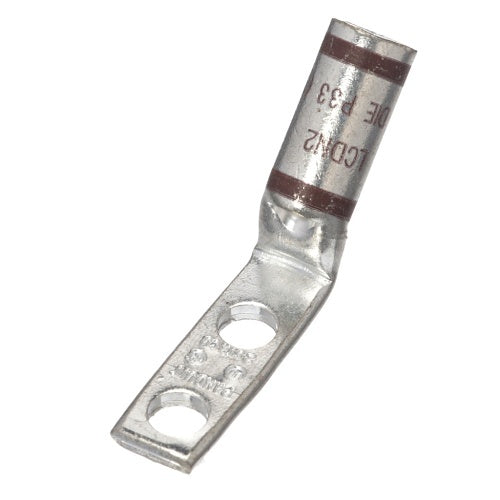Panduit LCDN2-14AH-Q Compression Connector Lug, 2-Hole, Narrow, #2AWG, Copper