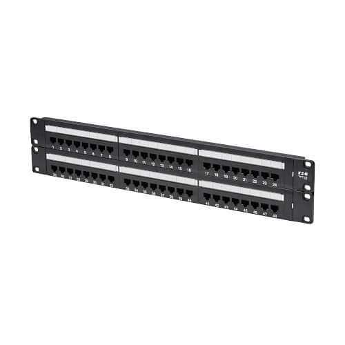 Tripp Lite N252-048 48-Port CAT6 Patch Panel, UTP, 110 Punch Down, RJ45, 2U