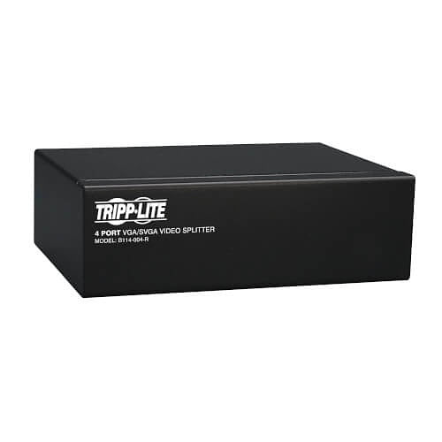 Eaton Tripp Lite B114-004-R 4-Port VGA/SVGA Video Splitter with Signal Booster, High Resolution Video, 350MHz, (HD15 M/4xF)