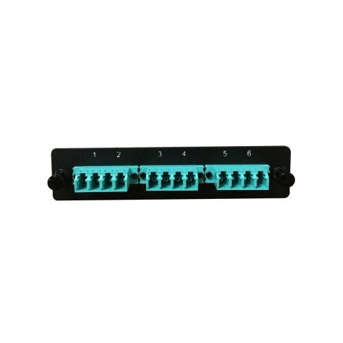 Lynn Electronics FPP-AD-L3Q-03 LGX Fiber Adapter Panel with 3 LC Quad Adapters / Ports, OM4 / OM3 Fiber Mode