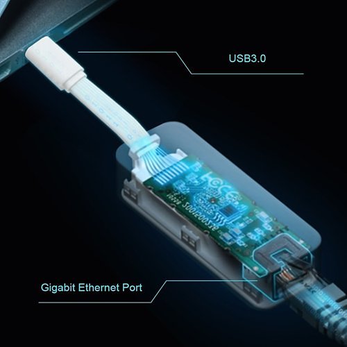 TP-Link UE300C USB Type-C to RJ45 Gigabit Ethernet IP Adapter, White