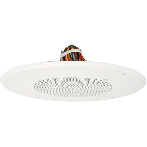 Quam C5/BU/W 8" Ceiling Speaker, 25V/70.7V with Screw-Mount Round Baffle, White