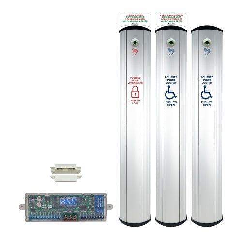 Camden CX-WC17SLVRFE 6\\" Wide Side Load Column Switch with Hands-Free Sensor Restroom System Kit, French / English