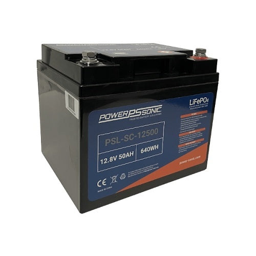 Power Sonic PSL-SC-12500 M8 Lithium Iron Phosphate Battery, 50Ah, 12.8V