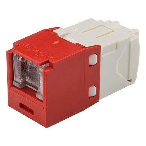 Panduit CJH688TGRD CAT6 Spring Shuttered Keystone Jack, TG Style, Red