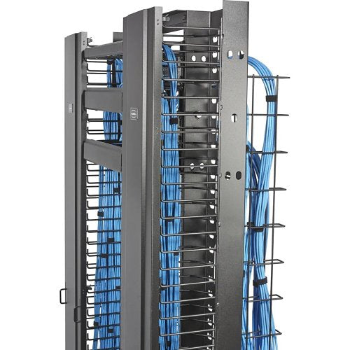 Hubbell HM24C M-Series Cable Management, 2-Unit, 4\\" Extension, with Cover, Black