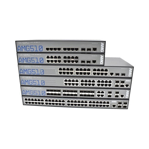 AMG Systems AMG510-16G-2S AMG510 Series Commercial 18-Port Managed Switch, 16 x 10/100/1000Base-T(x) RJ45 Ports, 2 x 100/1000Base-FX SFP Ports, 1U RS