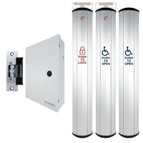 Camden CX-WC17-PS CX-WC Series 6\\"W Column Switch with LED Annunciator Restroom System Kit and Power Supply Cabinet