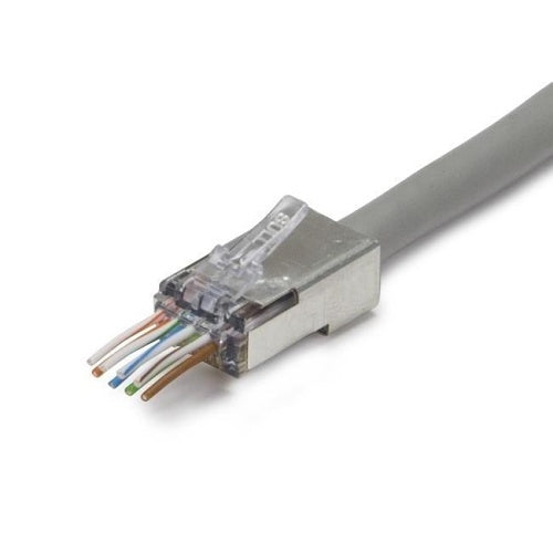 Platinum Tools 100024C ezEX44 Shielded CAT6 Connector with Internal Ground, 25-Piece
