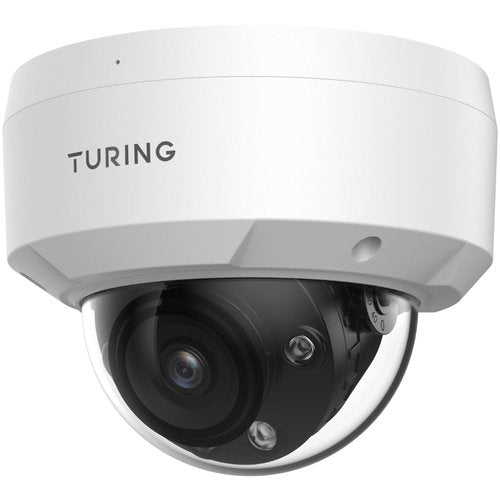 Turing Video EVL4FD256-1Y Edge+ Series 4MP Outdoor Cloud Dual-Light Dome IP Camera, 2.8mm Fixed-Focal Lens, 1-Year CORE AI License