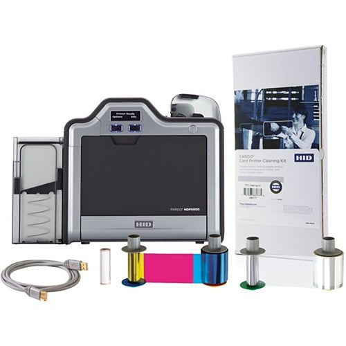 HID FARGO 89655 Double Sided Desktop Direct Thermal / Thermal Transfer Printer, Color Card Print, Ethernet, USB