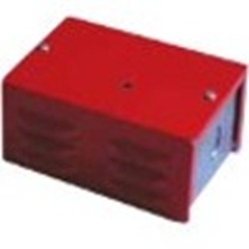 Fire-Lite R-20EA Multi-Voltage Conventional Relay, Single (DPDT) Relay in Steel Enclosure w/ Red Activation LED Image of FL-R20EA