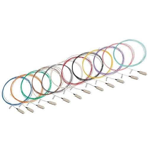 Leviton UPPLC-KIT Economy 12-Fiber Pigtail Kit, Single-Mode UPC Polish OS2, LC, 9.84\' (3m)