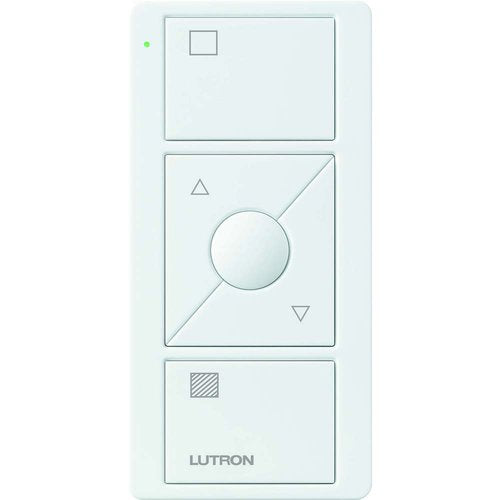 Lutron PJ2-3BRL-GWH-S01 Original 3-Button Pico Smart Remote with Raise / Lower and Preset, with Shade Icons, White