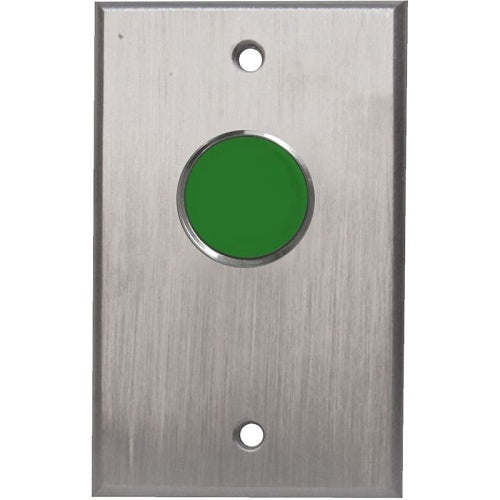 Camden CM-7100G Vandal Resistant Push Button, Recessed, Green Button, Brushed Aluminum
