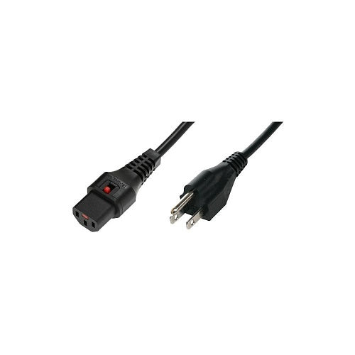 AMG Systems LINECORD-IEC-LOCK-US IEC Line Cord, Locking C13 Connector, US NEMA Plug 5-15P, 2m