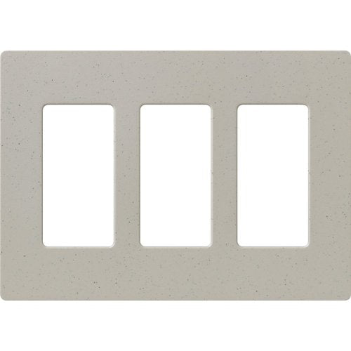Lutron SC-3-ST Claro Satin Screwless Wall Plate 3-Gang, Stone
