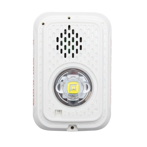 System Sensor P2GWLED-B L-Series Indoor 2-Wire LED Compact Horn Strobe, Wall-Mount, Bilingual, White