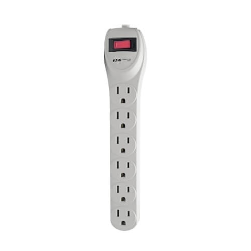 Tripp Lite TLP602 Protect It! 6-Outlet Home Computer Surge Protector, 2\' (0.61 m) Cord, 180 Joules