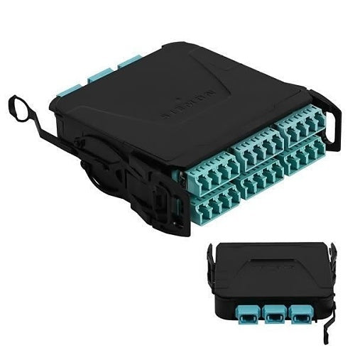 Siemon LVM12TFLCL-BSCA LightVerse Plug and Play Module, 12-Fiber, Base-12, OM3, Aqua
