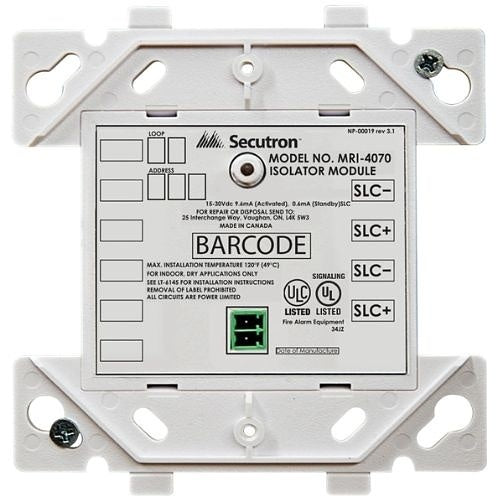 Secutron MRI-4070 Multi Isolator Module for SLC Loop