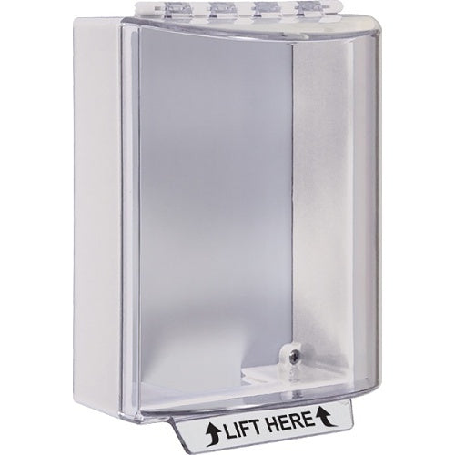 STI 13200NW Universal Stopper without Horn Housing Surface Mount, No Label Included, White