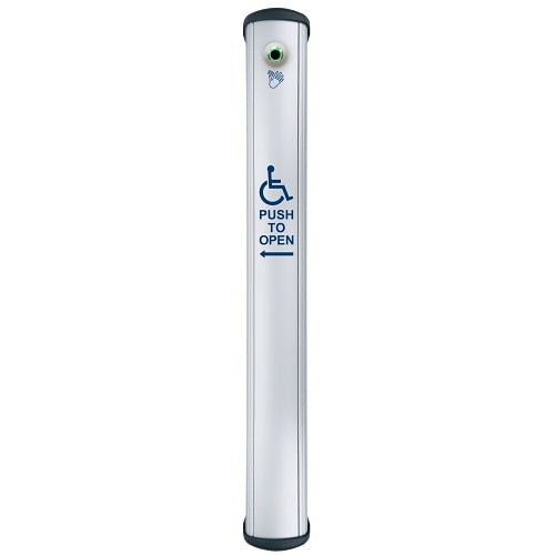 Camden CM-7436VR/4AL 36\\" x 4.5\\" Column Aluminum Push Plate Switch with Wheelchair Symbol and Push to Open Arrow Left, Bronze