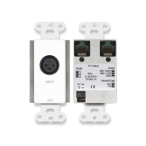 RDL D-TPSML1A Format-A Active Single-Pair Sender with XLR Mic/Line Input, Stainless Steel