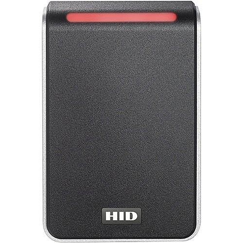 HID 40TKS-T2-000000 Signo 40 Wall Mount Reader, 13.56mHz Profile, OSDP/Wiegand, Terminal, Mobile Ready, Black/Silver Image of HU-40TKST200