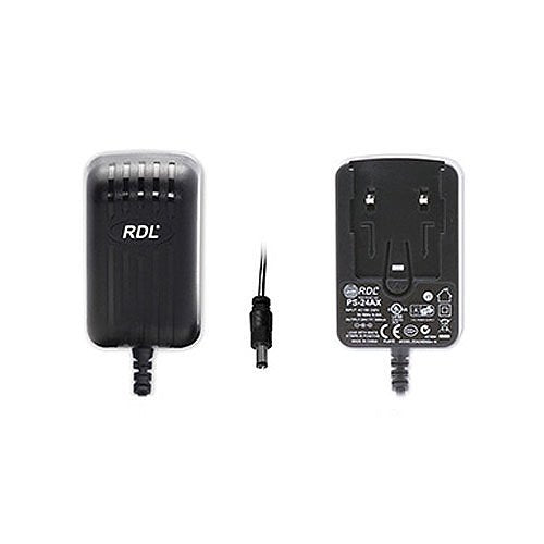 RDL PS-24AX 24 Vdc Switching Power Supply, Interchangeable AC Plug, 500 mA, dc Plug Image of RL-PS24AX