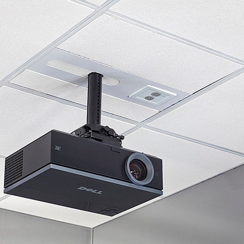 Chief SYSAUBP2 Suspended Ceiling Projector System, SurgeX Protection, Dual Gang Housing, Quick Install, Black