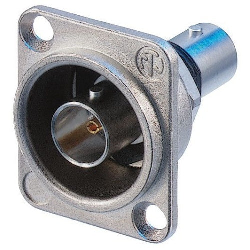 NEUTRIK NBB75DFI Isolated BNC Chassis Connector, Front Mounting, D-shape Housing, Nickel
