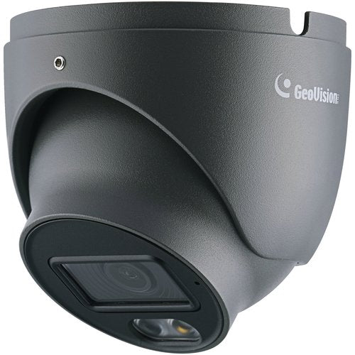 GeoVision 150-GEBF482-2F20 GV-GEBF4802 Series 4MP AI Eyeball Dome IP Camera, 2.8mm Lens, IR and Warm LED, White