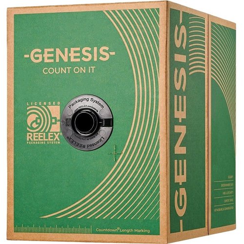 Genesis 52515502 16/4 Stranded Unshielded Speaker Cable, Riser, CMR, FT4, 500\' (152.4 m) Pull Box, Yellow