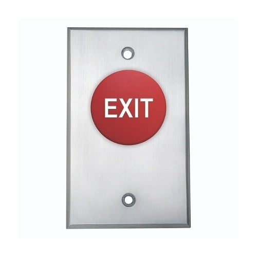 Camden CM-4000RE Spring Return, Normally Open, Momentary, Red Button, \'EXIT\' Engraved in White