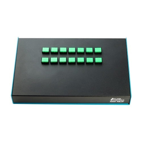 Alarm Controls DTC-M2K12AGV1 12VDC Desk Top Console M2, 12 SPDT Momentary Switches, Green LEDs, Black